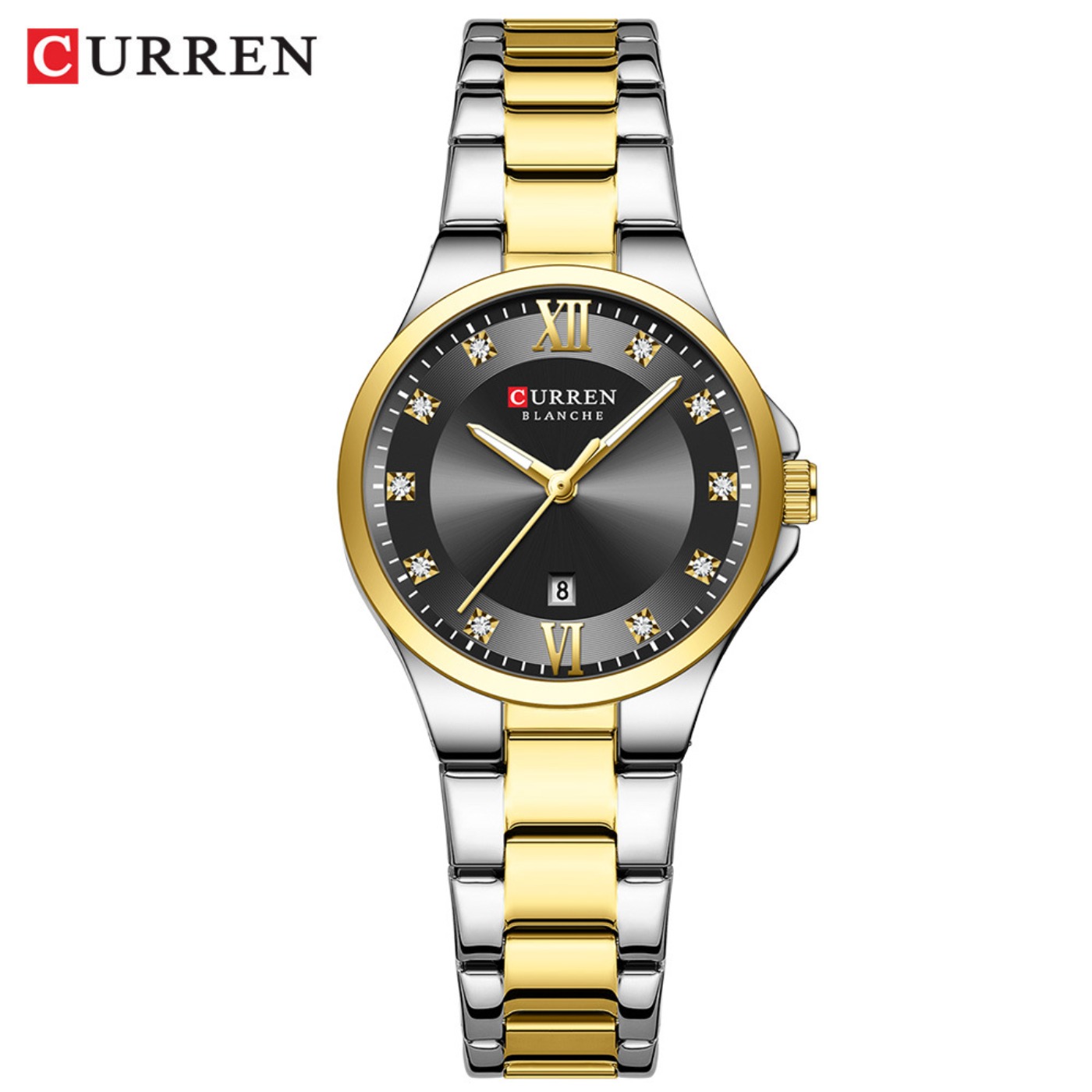 Luxury Watches - CURREN 女性の高級ブランド腕時計シンプルなクォーツ自動日付腕時計女性防水時計発光針 9107