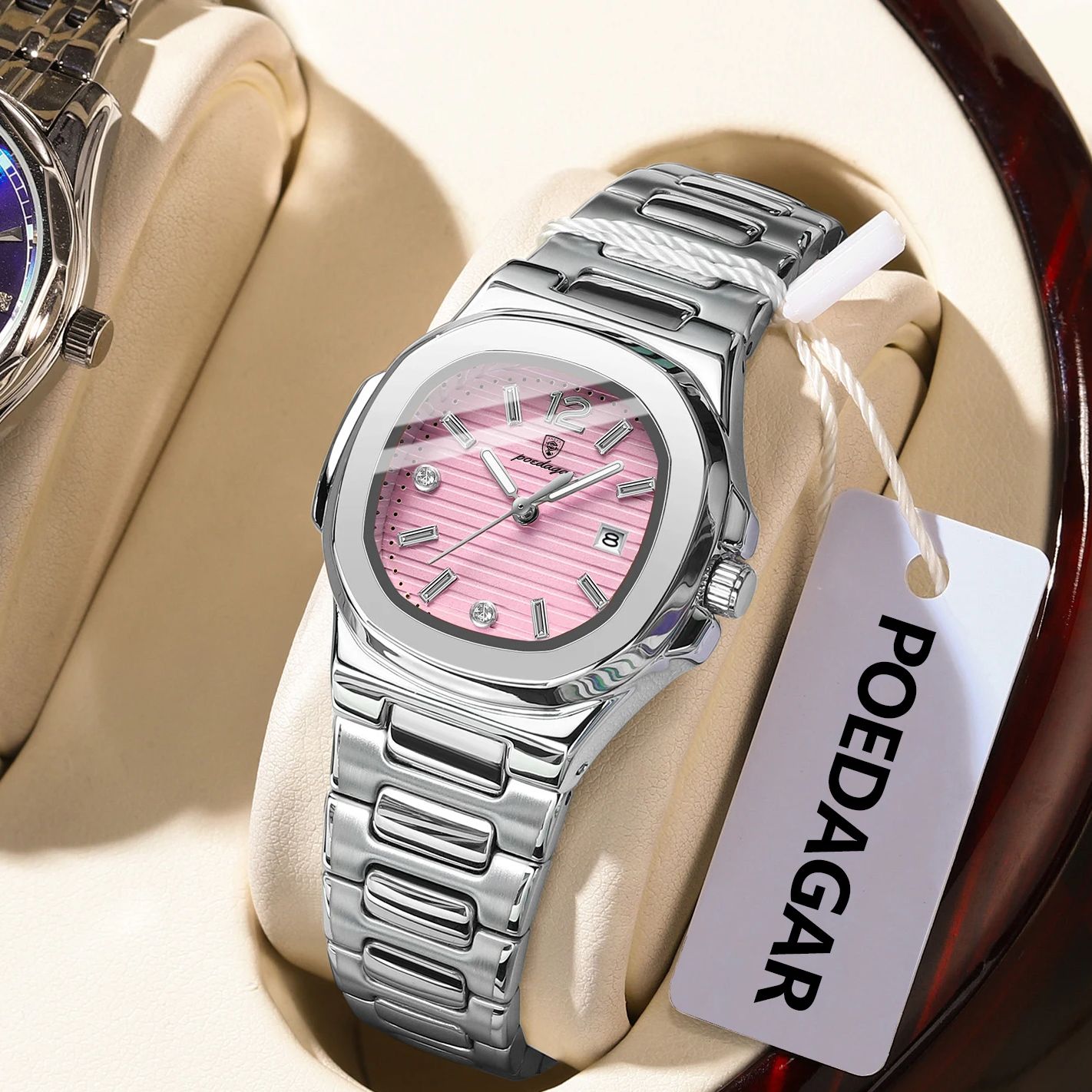 Luxury Watch For Women - POEDAGARスクエアファッション女性腕時計夜光防水日付レディースウォッチ高級高品質クォーツ女性用腕時計時計