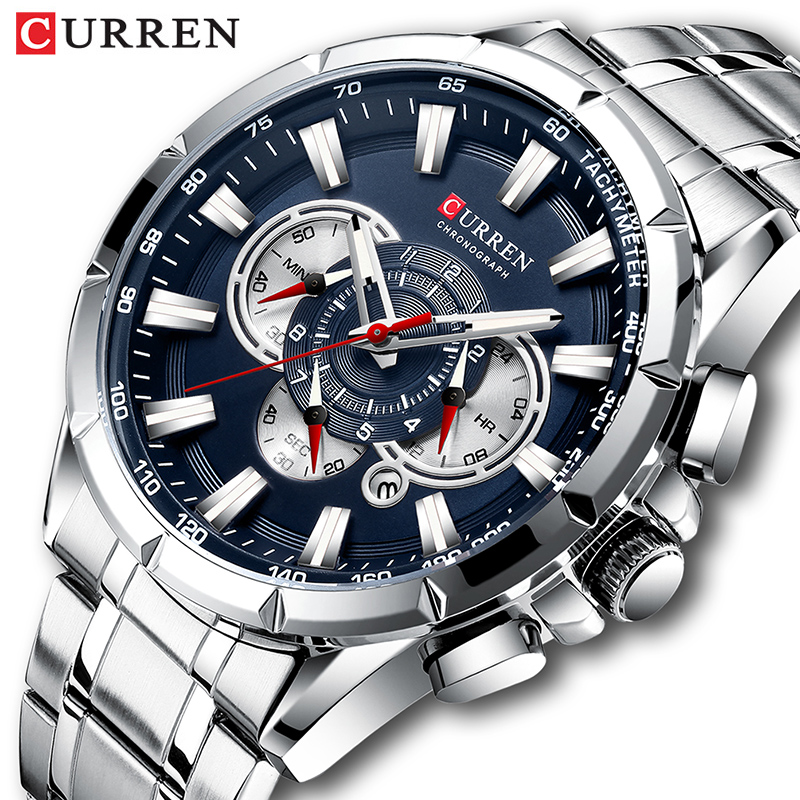 Luxury Watch Market - カレン-男性用腕時計,防水,ミリタリー,ステンレススチール,高級ブランド,8363