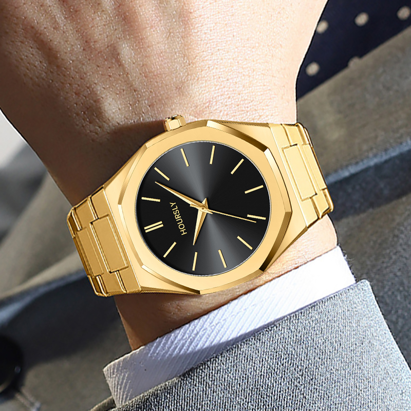Luxury Watch Top 10 - ステンレス鋼バンド男性腕時計男性時計トップブランドの高級高品質ゴールドメンズクォーツ腕時計ドロップシッピング