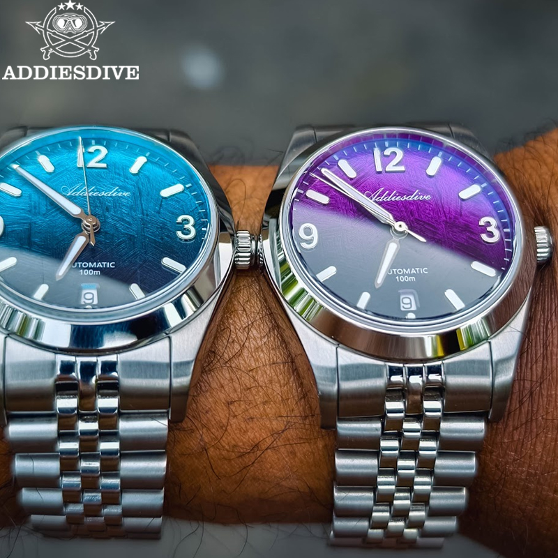 Luxury Watch Packaging Box - ADDIESDIVE 新しい自動機械式時計 AD2547 トップブランドのサファイアガラス男性腕時計発光 100 メートル防水スポーツ時計