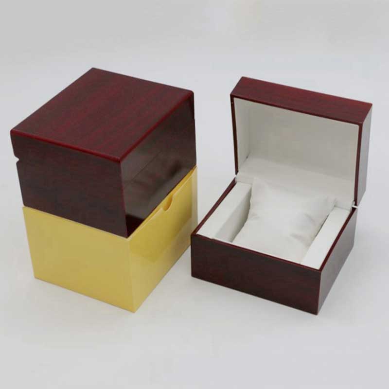 Luxury Watch Packaging Box - 木製時計ボックス シングルスロット腕時計収納オーガナイザー パッド入りインテリアディスプレイケース付き ジュエリーブレスレット用 男性女性ギフト用