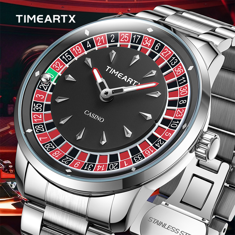 Luxury Watch Magazine - TIMEARTX ブランドの新しい高級クォーツ時計男性用ヨーロッパルーレットポーカーゲーム腕時計