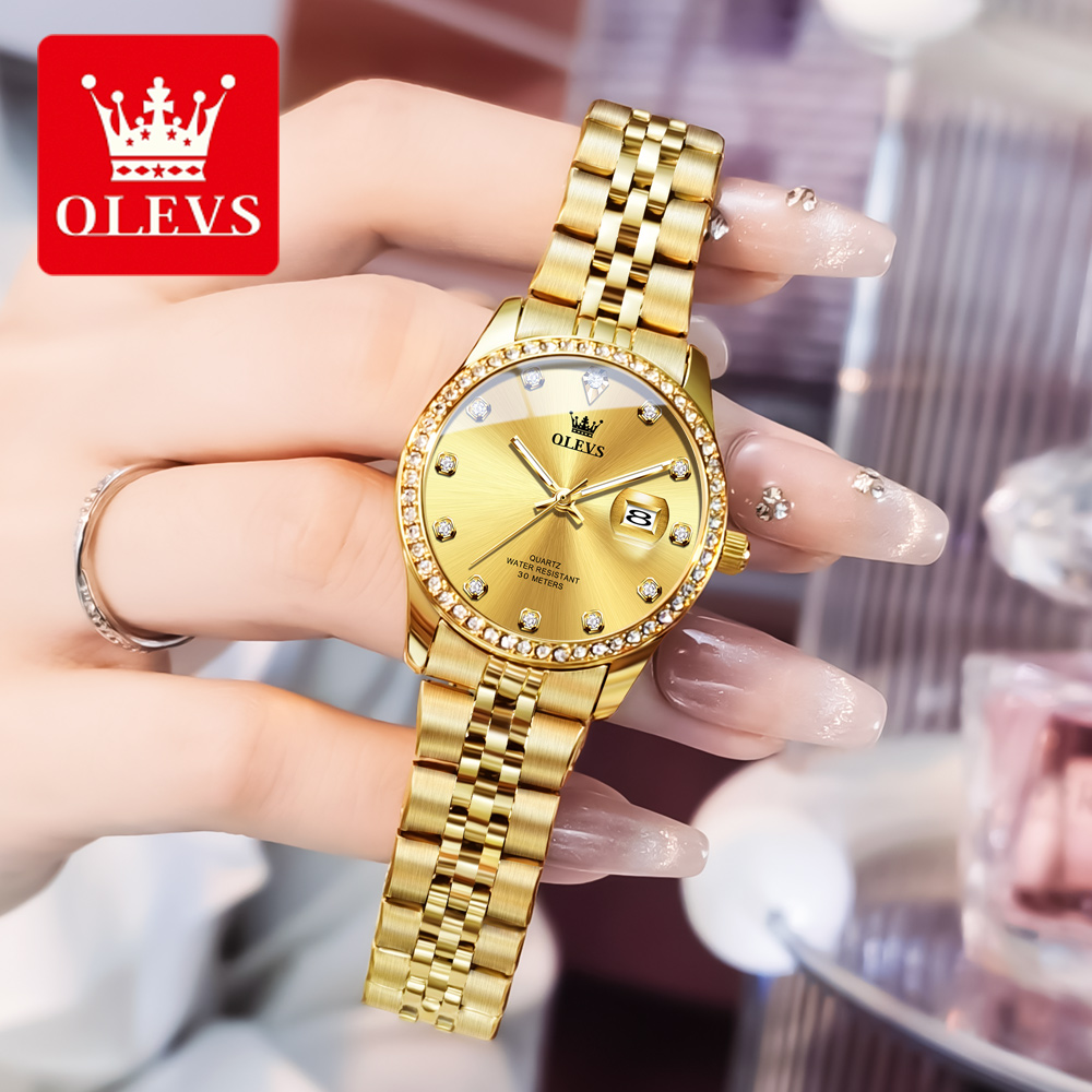 Luxury Watch Top 10 - OLEVS トップ高級エレガントな女性用腕時計防水発光日付レディース腕時計ステンレス鋼クォーツ女性用腕時計ガールリロイ