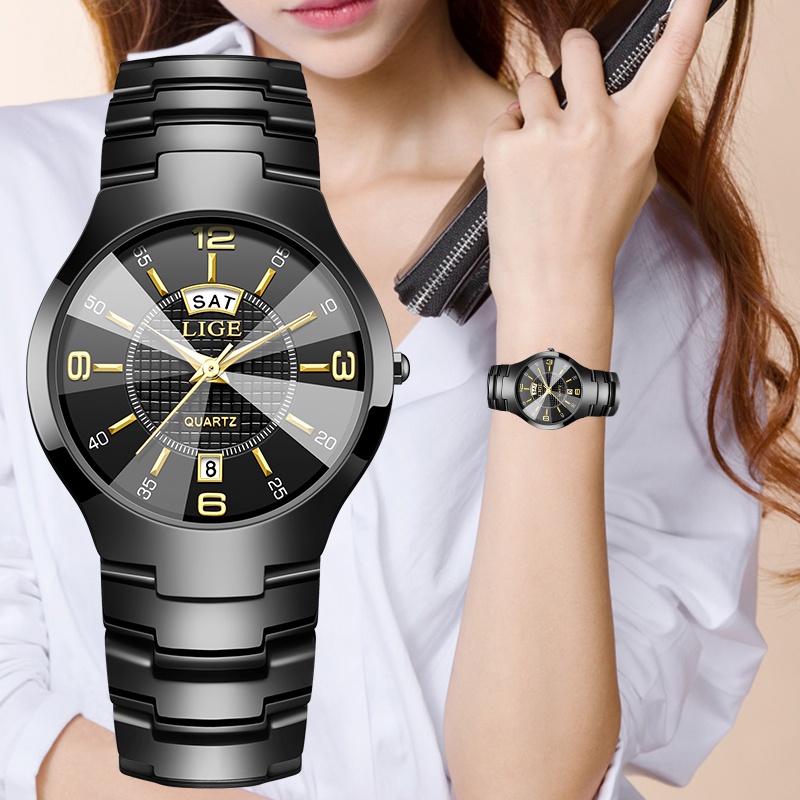 LIGE ファッションエレガントな女性の腕時計高級セラミック - Luxury Watch For Women のレビューと価格