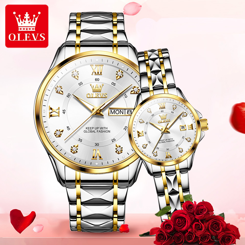 OLEVS 2906 カップルウォッチ オリジナルローマ数字 - Luxury Watch Market のレビューと価格