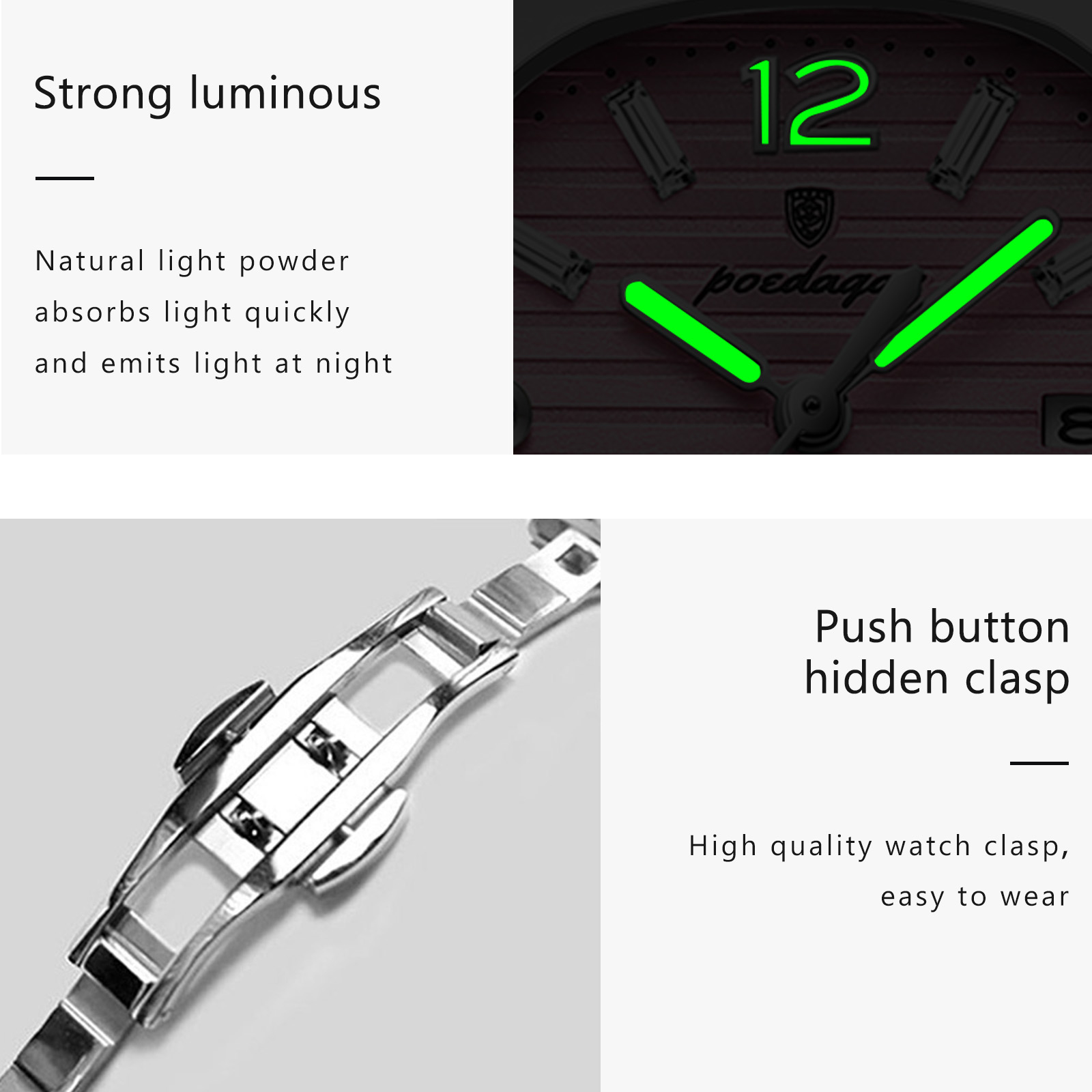 POEDAGARスクエアファッション女性腕時計夜光防水日付レ - Luxury Watch For Women のレビューと価格