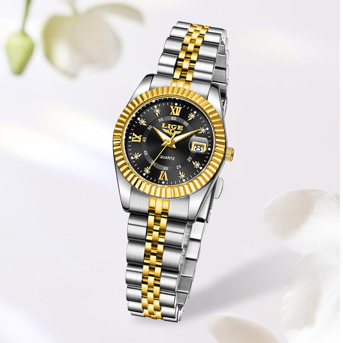 LIGE ファッションエレガントな女性のクォーツ腕時計クリエ - Luxury Watch Top 10 のレビューと価格