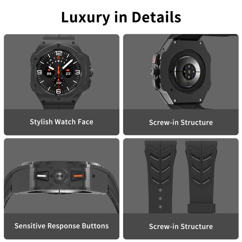 サムスンギャラクシーウォッチ用の高級金属改造キット,カーボン - Luxury Watch Kit のレビューと価格