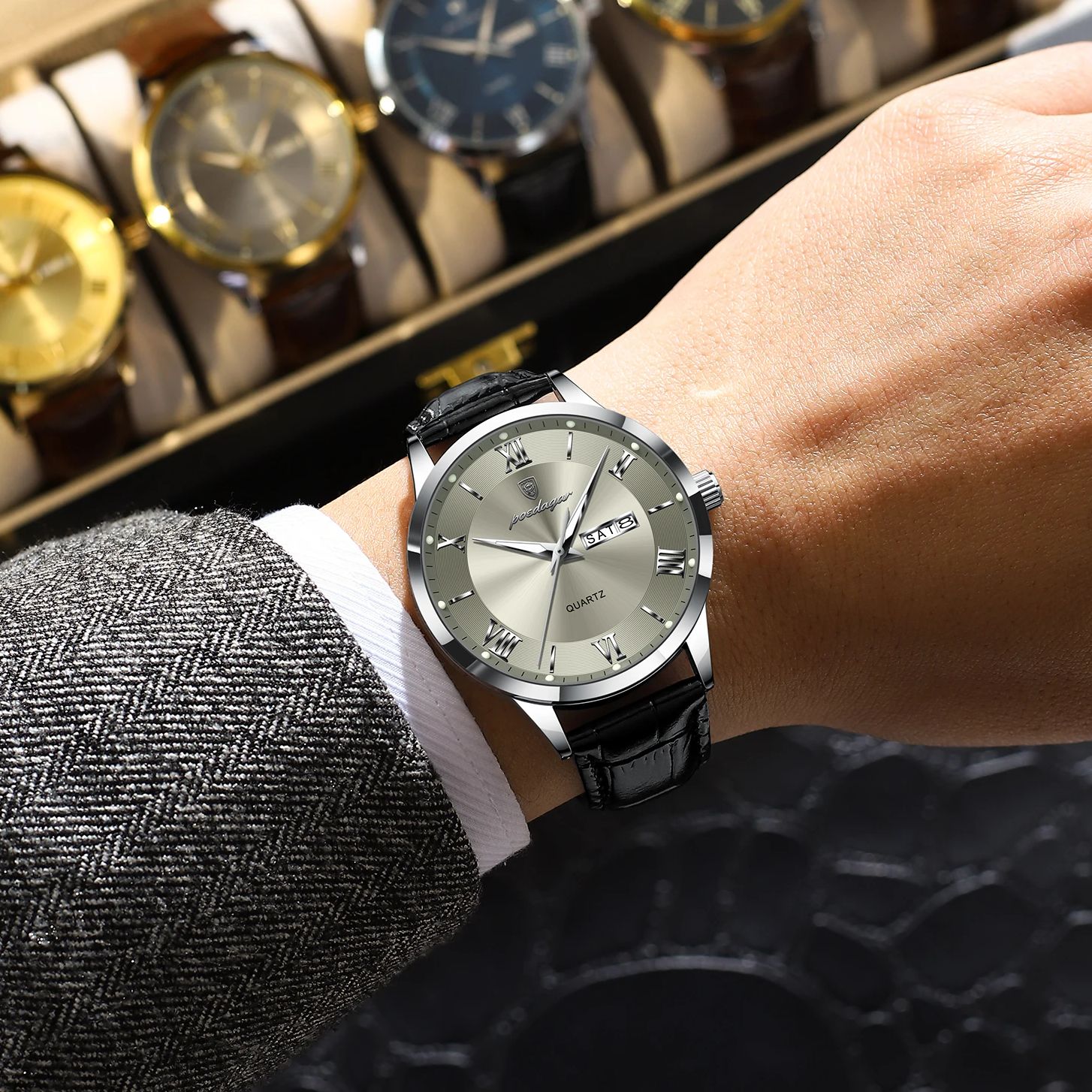 POEDAGAR高級ファッションメンズクォーツ腕時計防水夜光 - Luxury Watch Market のレビューと価格