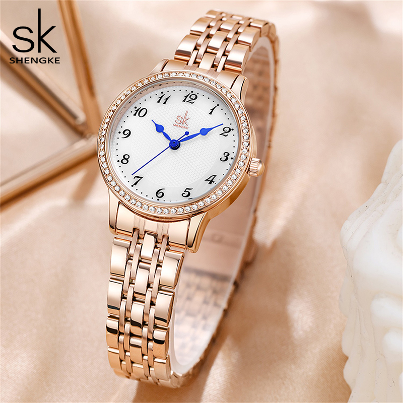 Shengke-女性用ステンレススチール腕時計,ピンクゴール - Luxury Watch Top 10 のレビューと価格