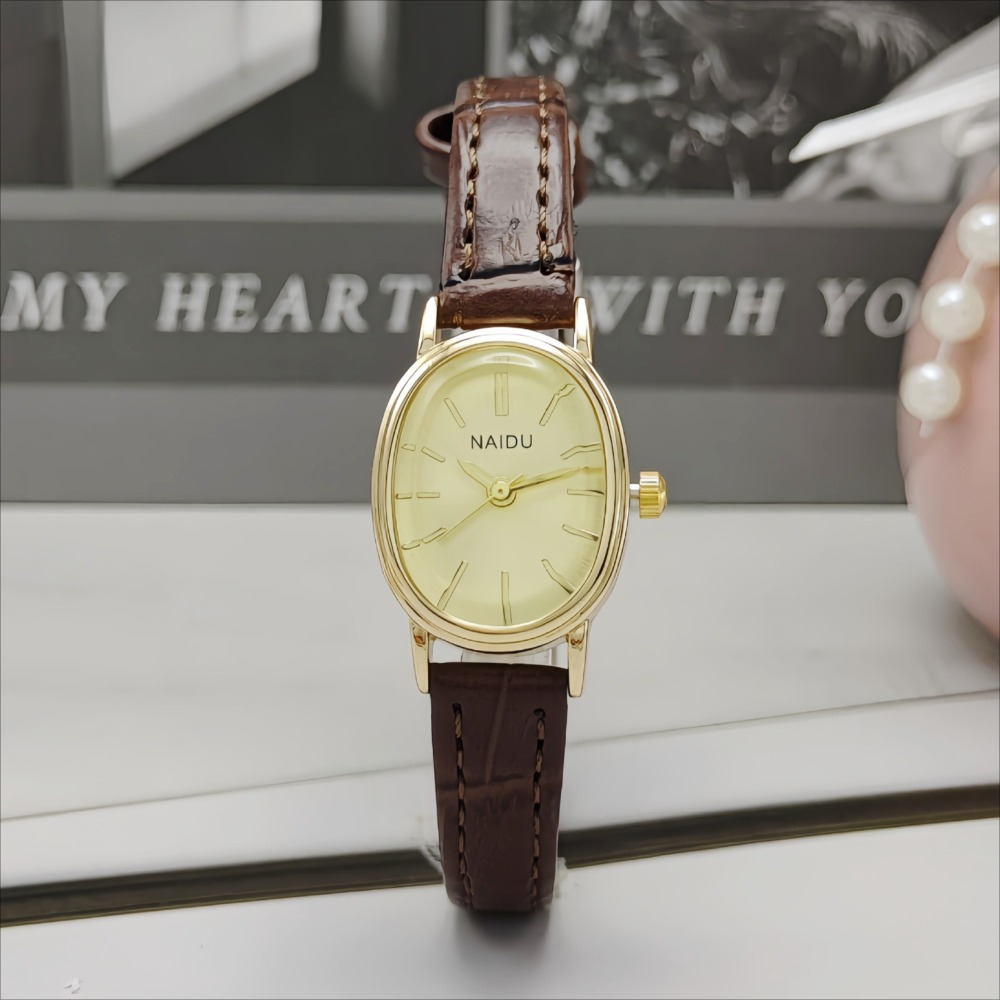ファッションブランドの女性用オーバルダイヤル腕時計、高級レザ - Quiet Luxury Watch のレビューと価格
