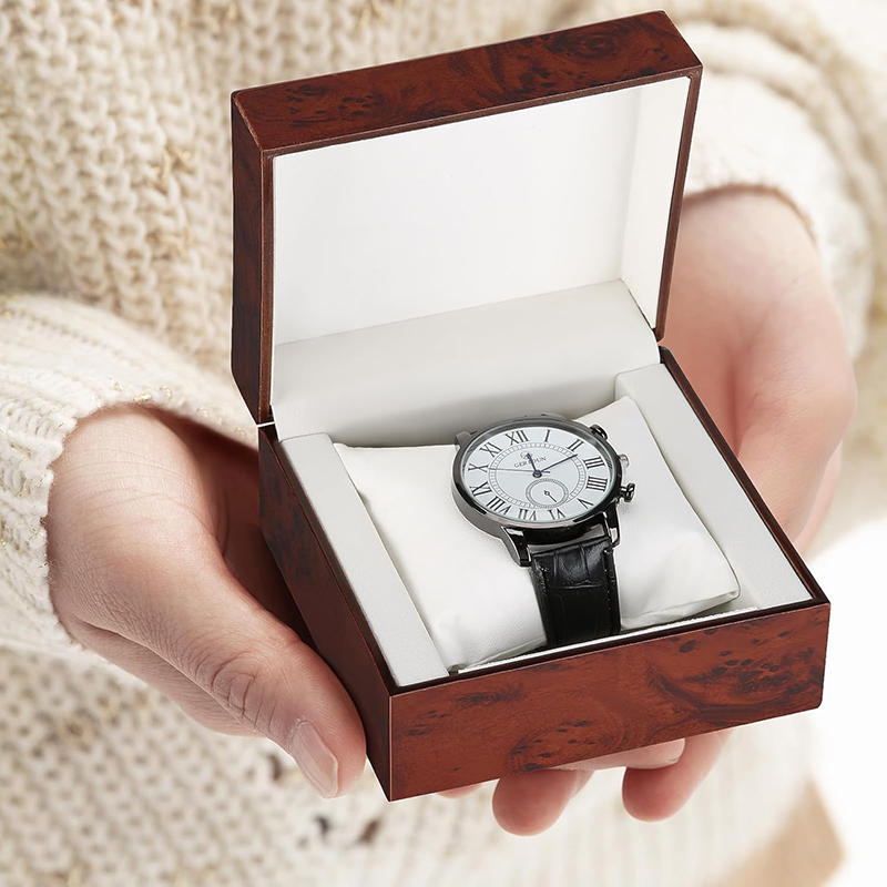木製時計ボックス シングルスロット腕時計収納オーガナイザー  - Luxury Watch Packaging Box のレビューと価格