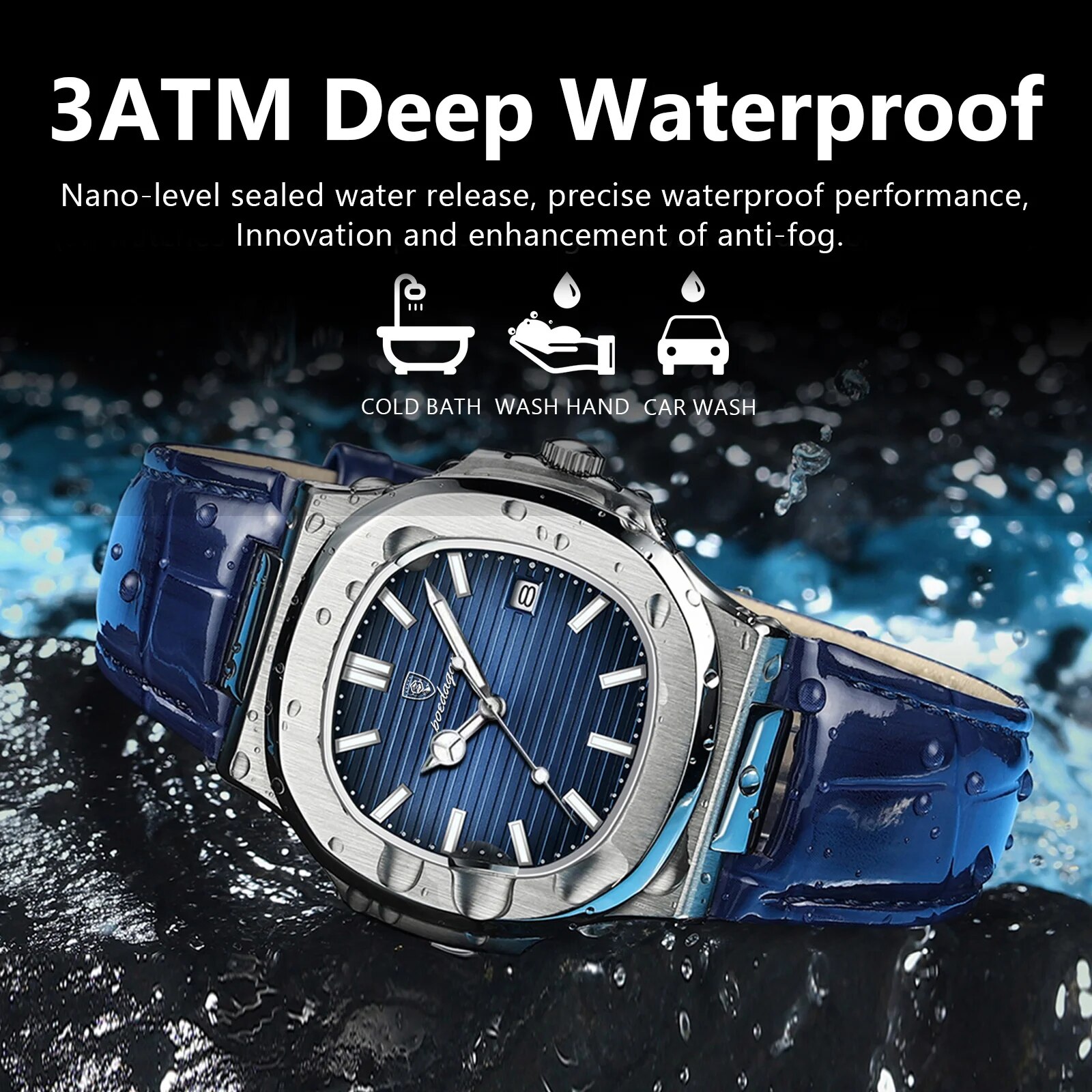 Poedagar トップ高級スクエアマン腕時計日付防水発光メ - Luxury Watch Top 10 のレビューと価格
