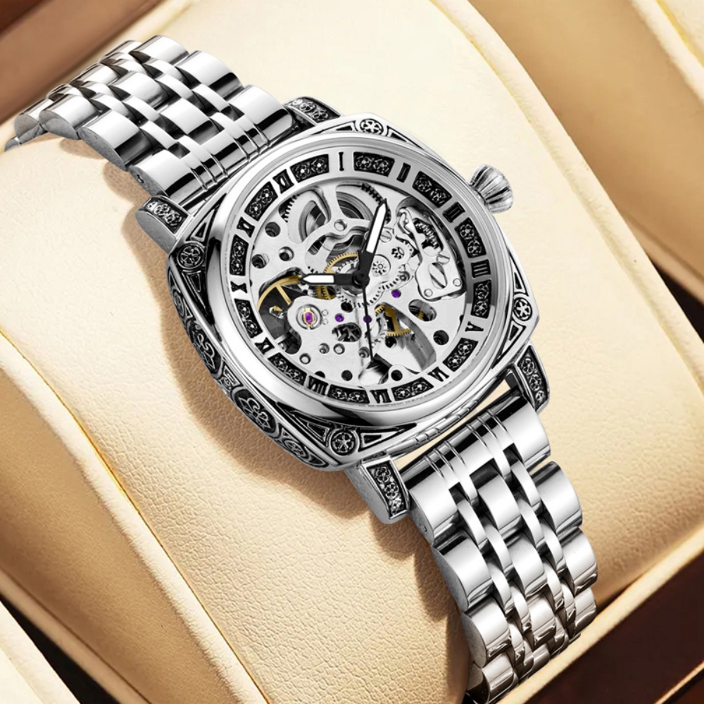 パーソナライズされた女性用中空機械式時計、ヴィンテージ彫刻入 - Luxury Watch Values のレビューと価格