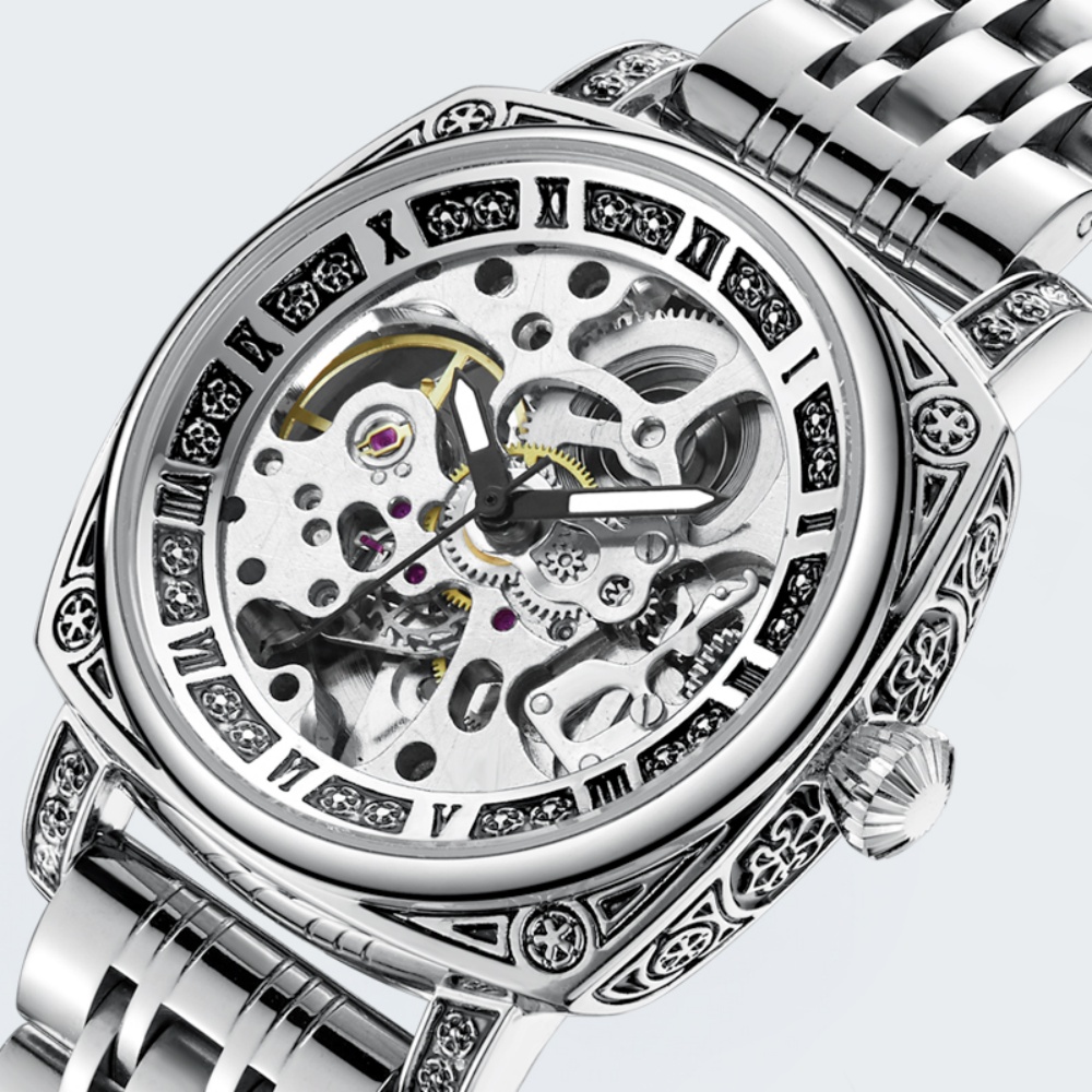 パーソナライズされた女性用中空機械式時計、ヴィンテージ彫刻入 - Luxury Watch Values のレビューと価格