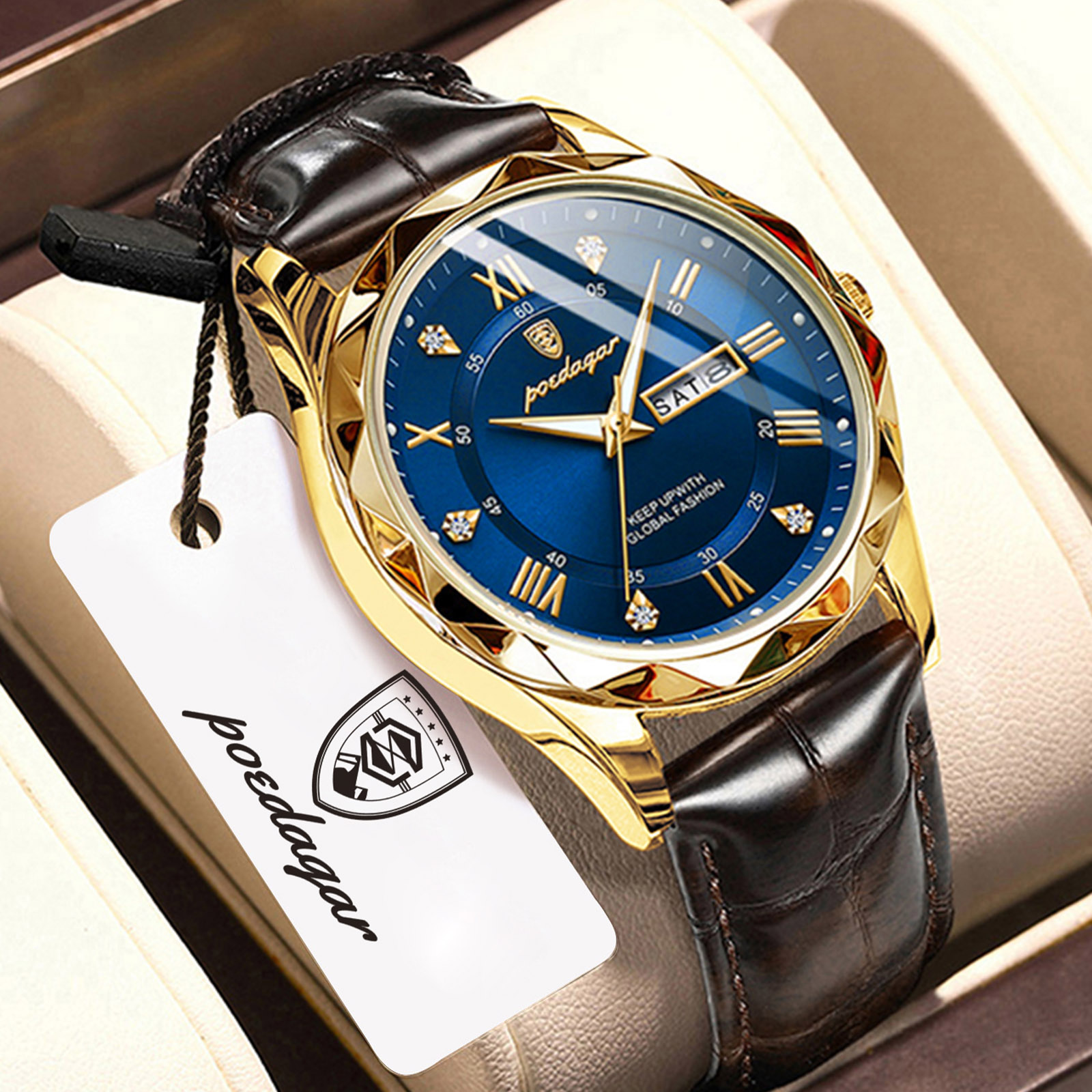 POEDAGAR トップファッションメンズ時計 防水 夜光  - Luxury Watch Market のレビューと価格