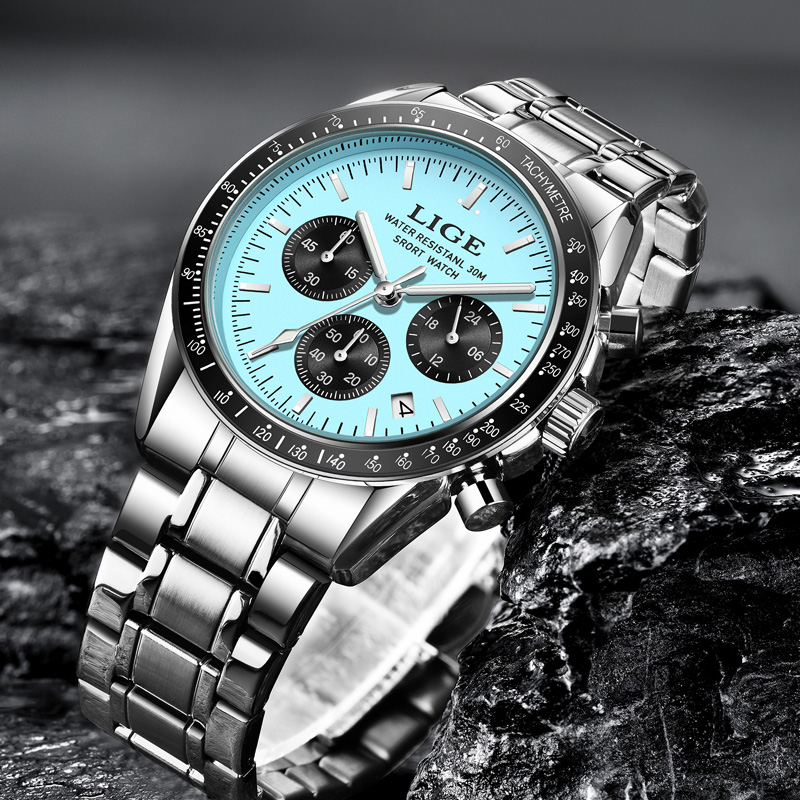 LIGE トップブランドの高級新しいメンズ腕時計クォーツマン - Luxury Watch Top 10 のレビューと価格