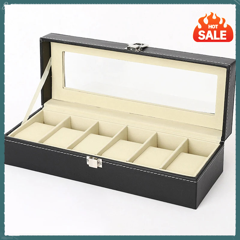 PUレザー製腕時計収納ケース、ガラス蓋付き、男性用腕時計ブラ - Luxury Watch Packaging Box のレビューと価格