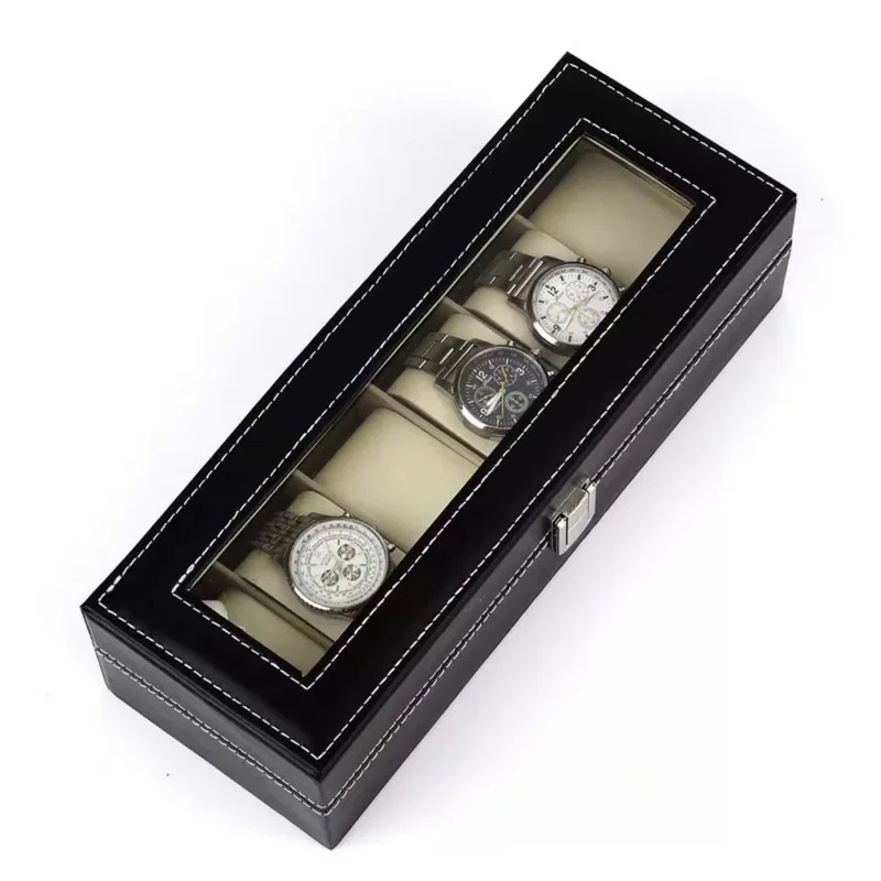 PUレザー製腕時計収納ケース、ガラス蓋付き、男性用腕時計ブラ - Luxury Watch Packaging Box のレビューと価格