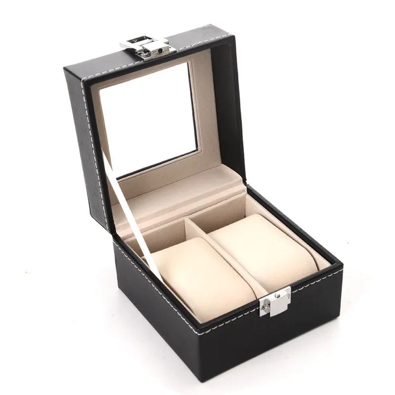 PUレザー製腕時計収納ケース、ガラス蓋付き、男性用腕時計ブラ - Luxury Watch Packaging Box のレビューと価格