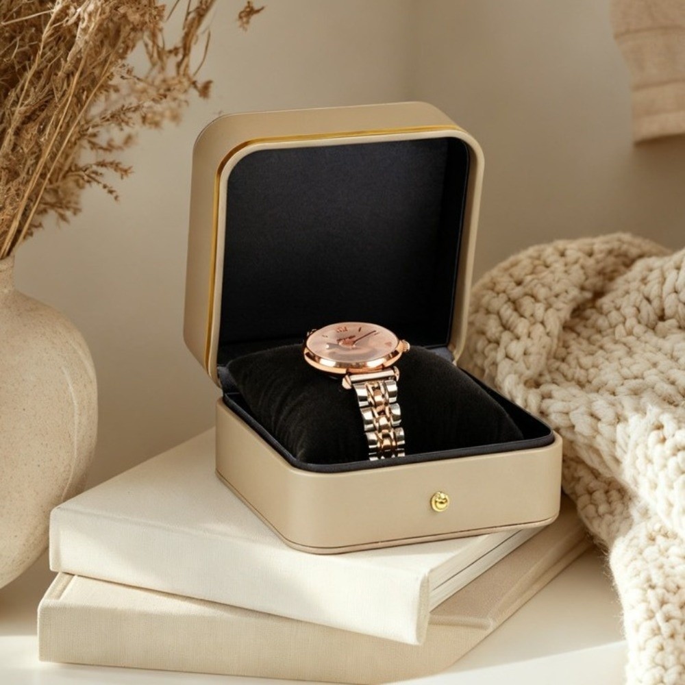 高級ゴールドトリム腕時計ホルダーボックス PUレザー製 腕時 - Luxury Watch Packaging Box のレビューと価格