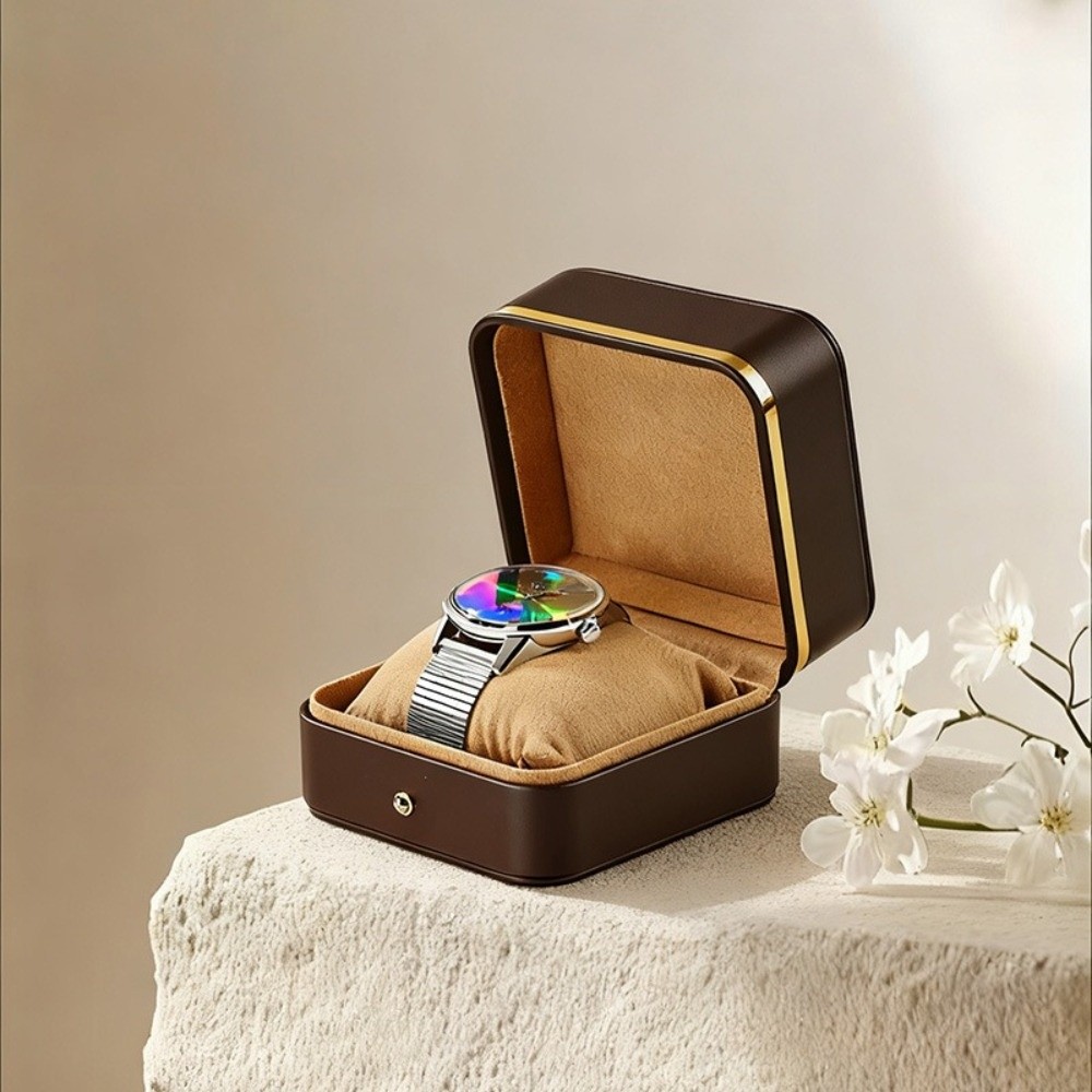 高級ゴールドトリム腕時計ホルダーボックス PUレザー製 腕時 - Luxury Watch Packaging Box のレビューと価格