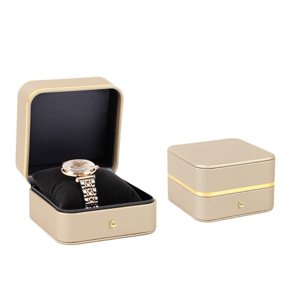 高級ゴールドトリム腕時計ホルダーボックス PUレザー製 腕時 - Luxury Watch Packaging Box のレビューと価格