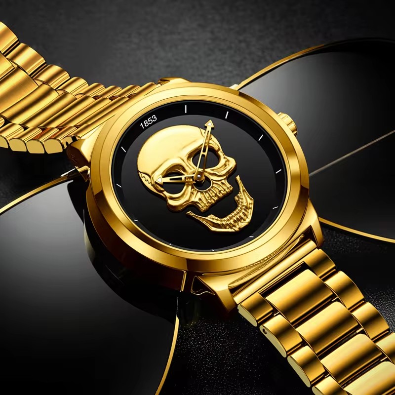 Lige-男性用クォーツ腕時計,スケルトン,クリエイティブ, - Luxury Watch Magazine のレビューと価格